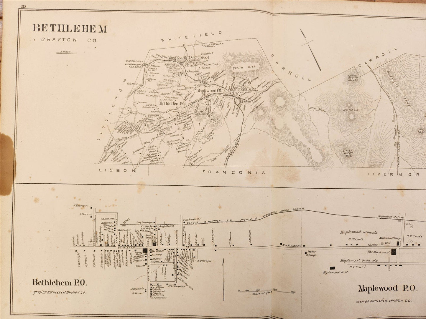 1865 LOT of 5 antique MAPS RHODE ISLAND NEW HAMPSHIRE AMERICANA