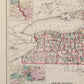 1870s LOT of 4 antique MAPS AMERICANA Indiana Minnesota New York Massachusets