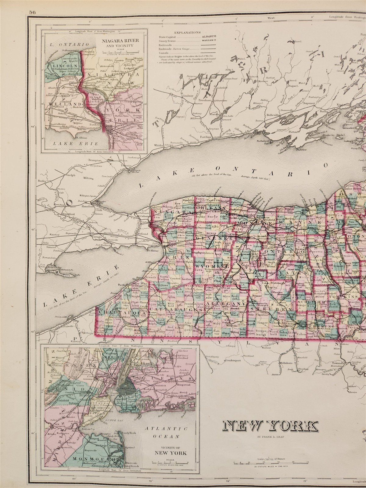 1870s LOT of 4 antique MAPS AMERICANA Indiana Minnesota New York Massachusets