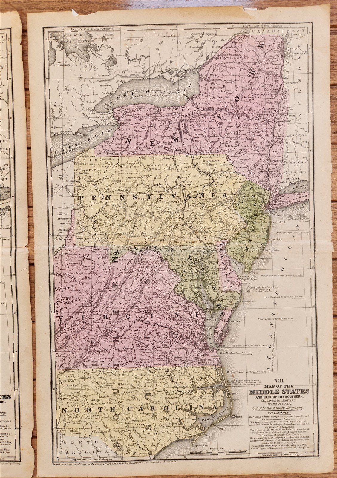 1840s LOT of 5 antique MAPS AMERICANA