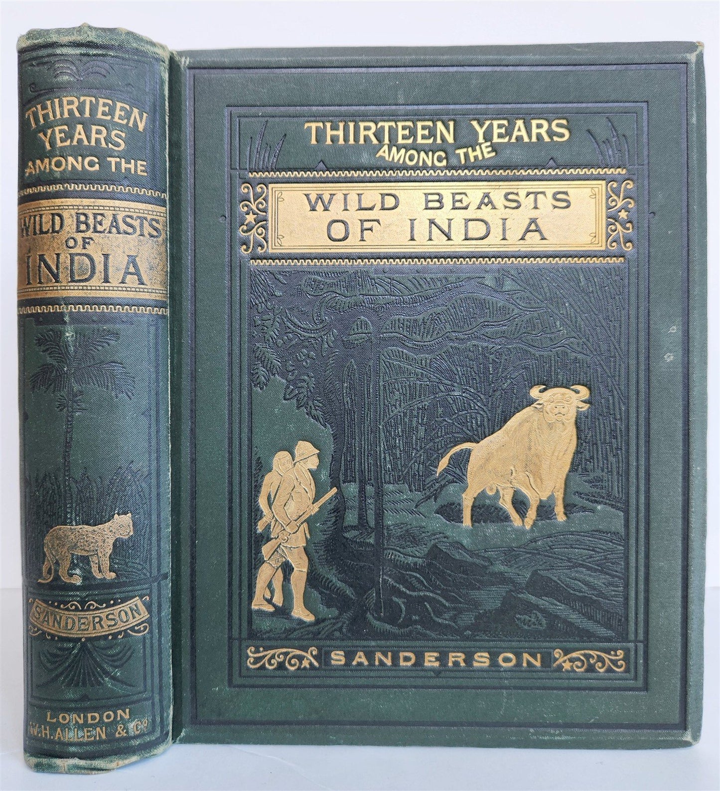 1879 THIRTEEN YEARS AMONG THE WILD BEASTS of INDIA antique ILLUSTRATED