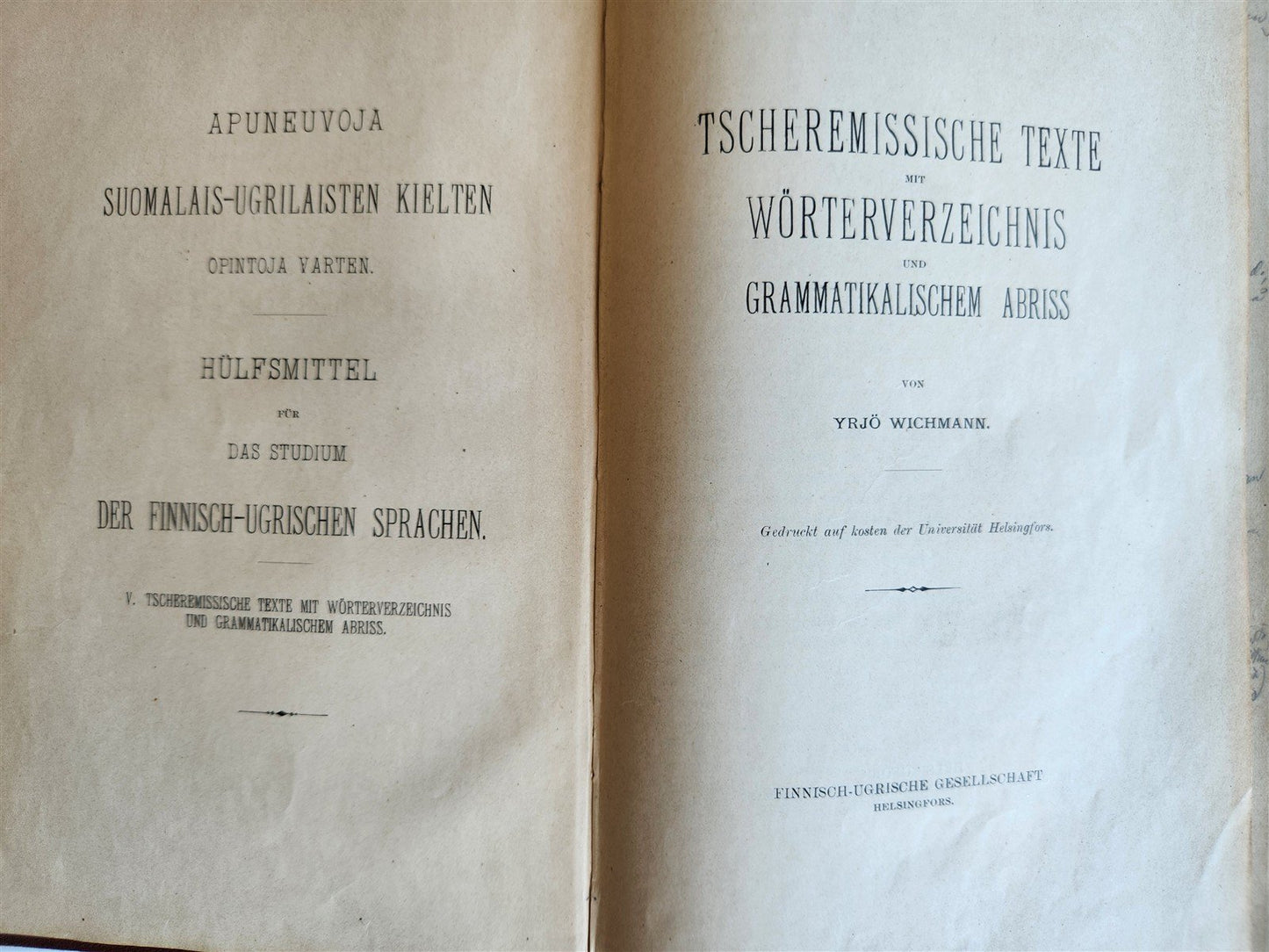 1923 Finno-Ugric Languages treatise antique