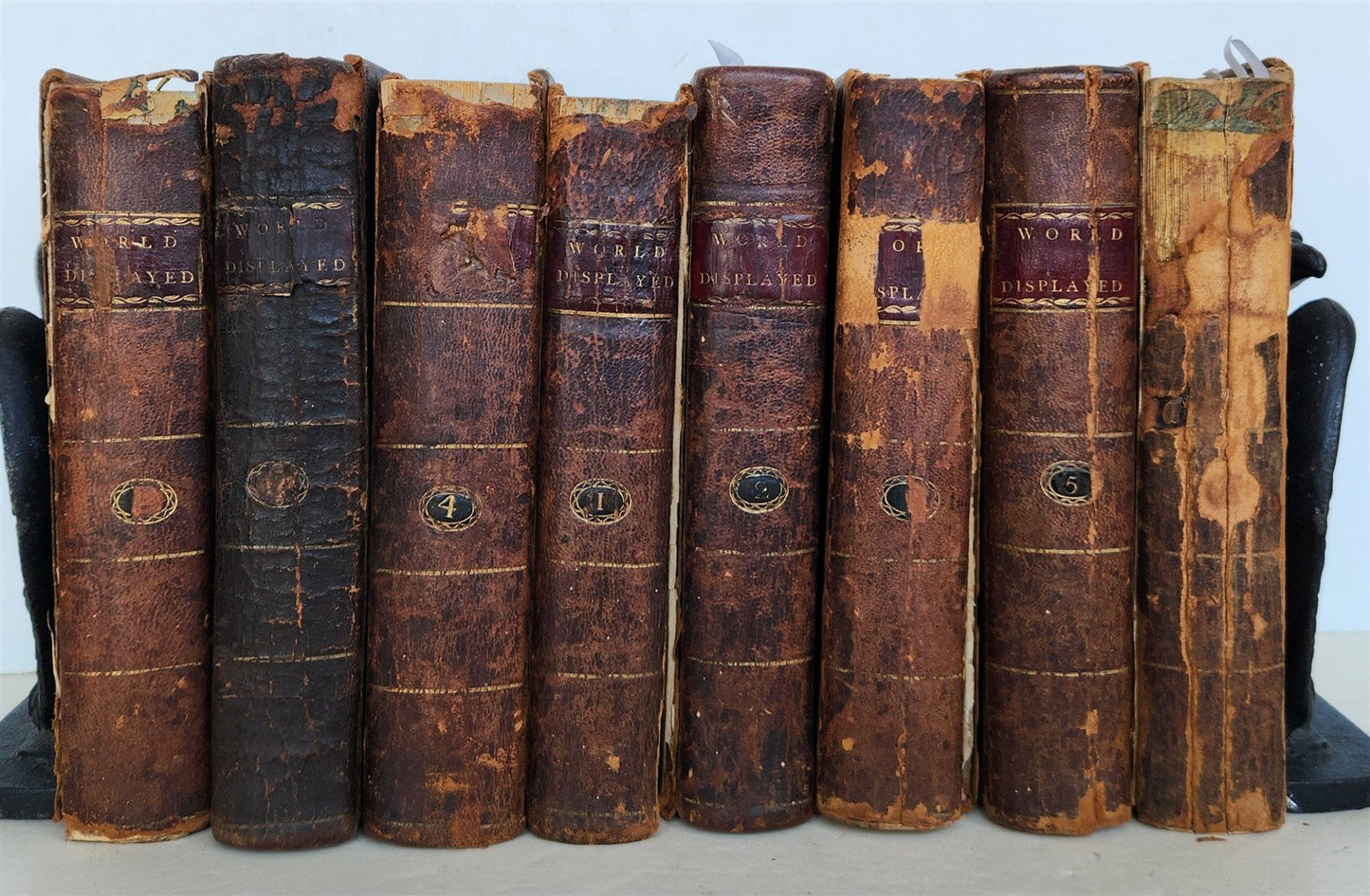 1795 WORLD DISPLAYED Curious Collection of Voyages & Travels ILLUSTRATED antique