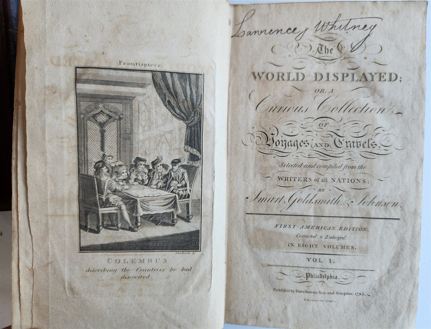 1795 WORLD DISPLAYED Curious Collection of Voyages & Travels ILLUSTRATED antique