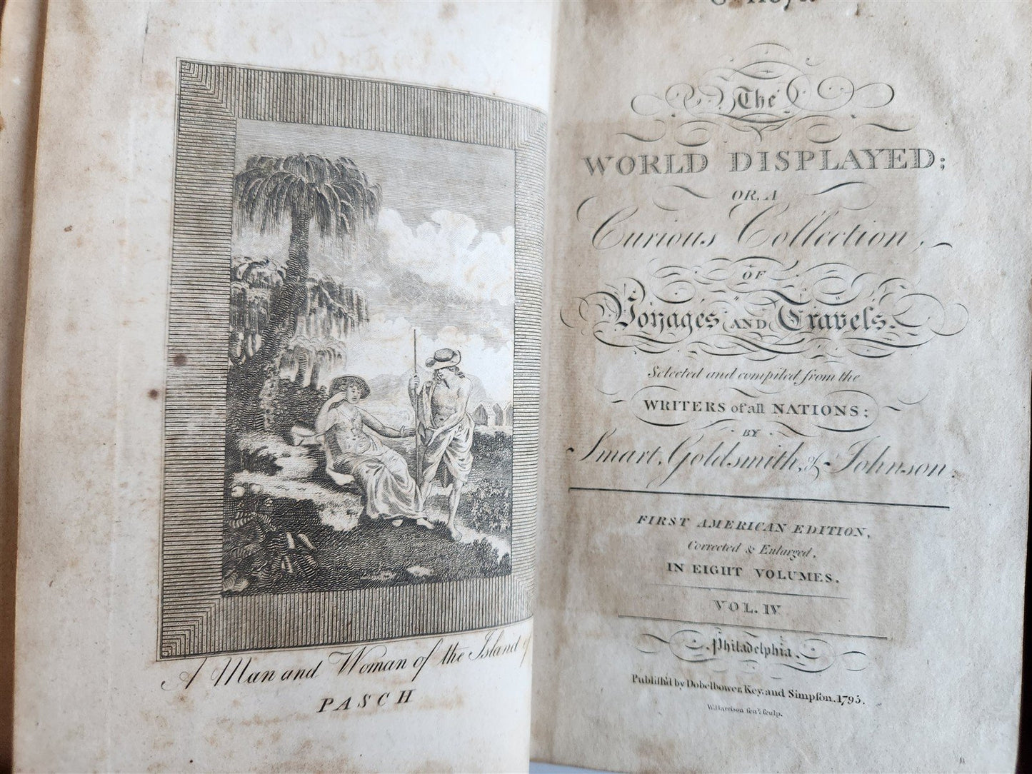 1795 WORLD DISPLAYED Curious Collection of Voyages & Travels ILLUSTRATED antique