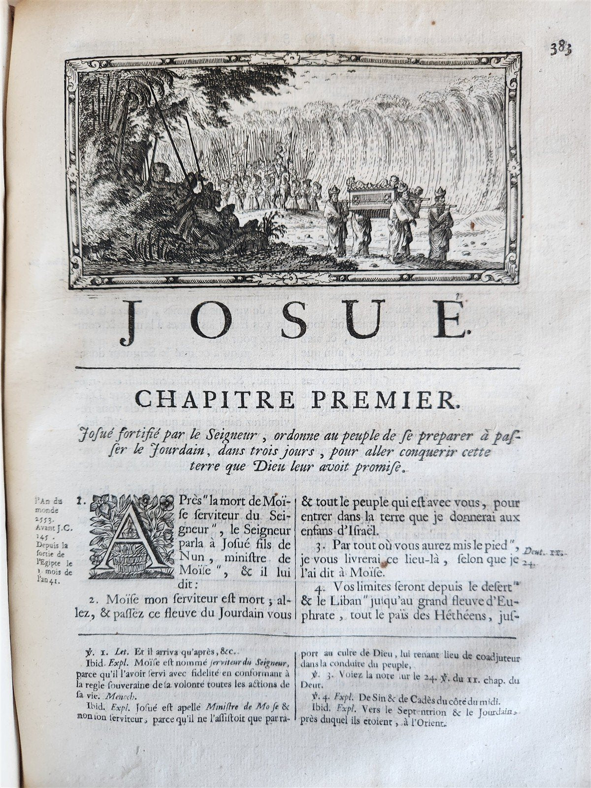 1700 BIBLE in FRENCH 3 VOLUMES antique ILLUSTRATED w/ MAP La Sainte Bible