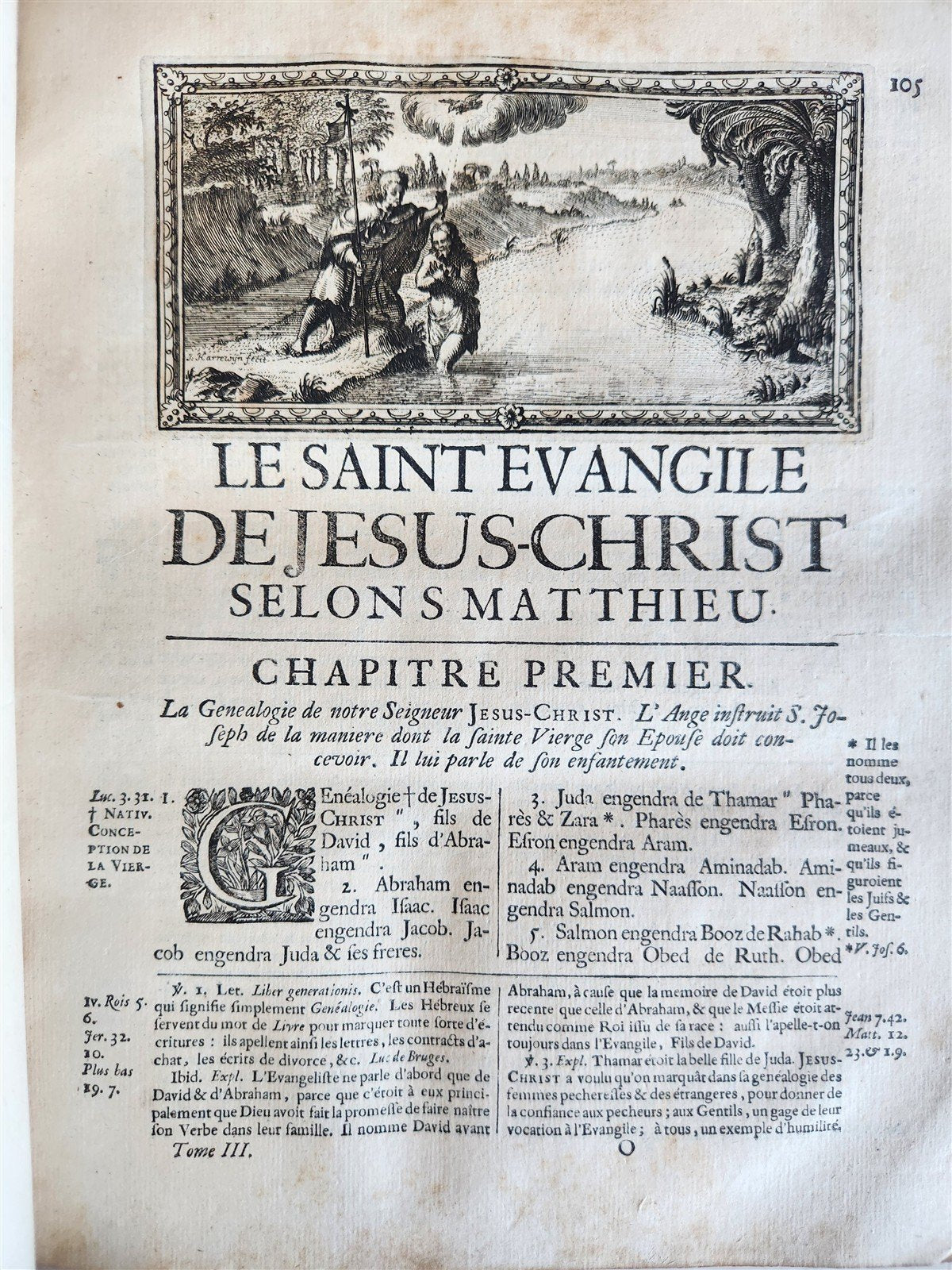 1700 BIBLE in FRENCH 3 VOLUMES antique ILLUSTRATED w/ MAP La Sainte Bible