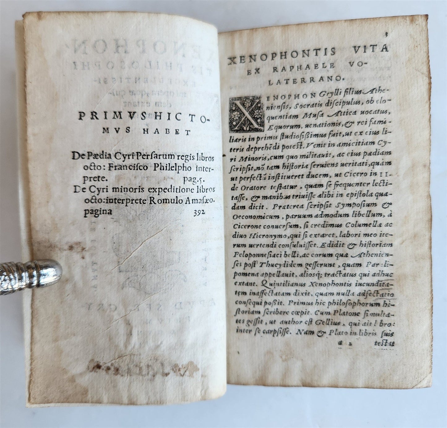 1551 XENOPHON Atheniensis OPERA Griphius press antique 16th C. original binding