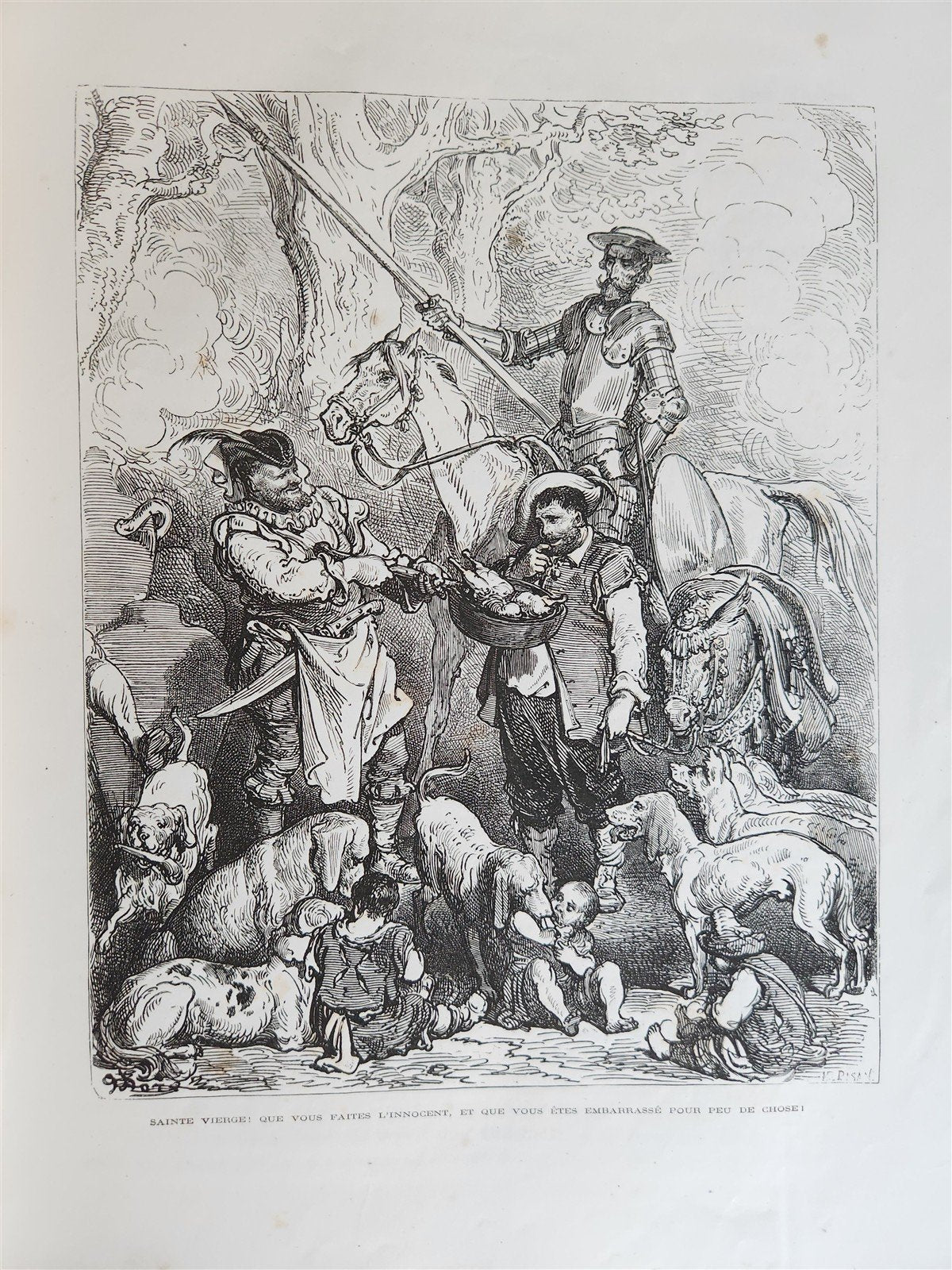 1869 DON QUIXOTE by CERVANTES illustrated by GUSTAVE DORE antique 2 FOLIO VOLS.