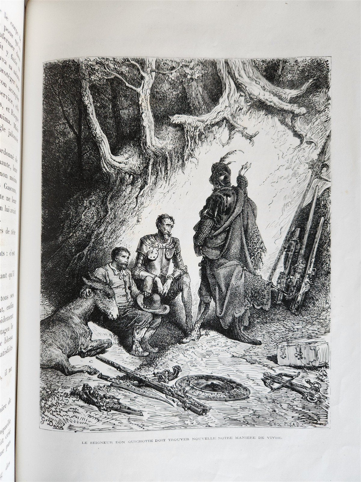 1869 DON QUIXOTE by CERVANTES illustrated by GUSTAVE DORE antique 2 FOLIO VOLS.