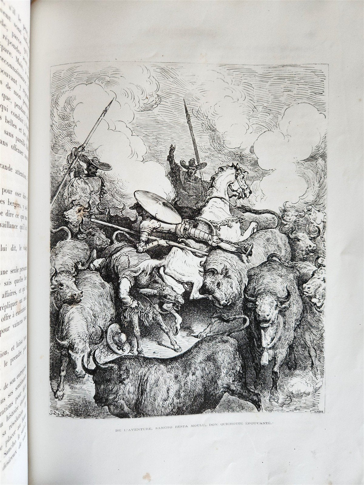 1869 DON QUIXOTE by CERVANTES illustrated by GUSTAVE DORE antique 2 FOLIO VOLS.