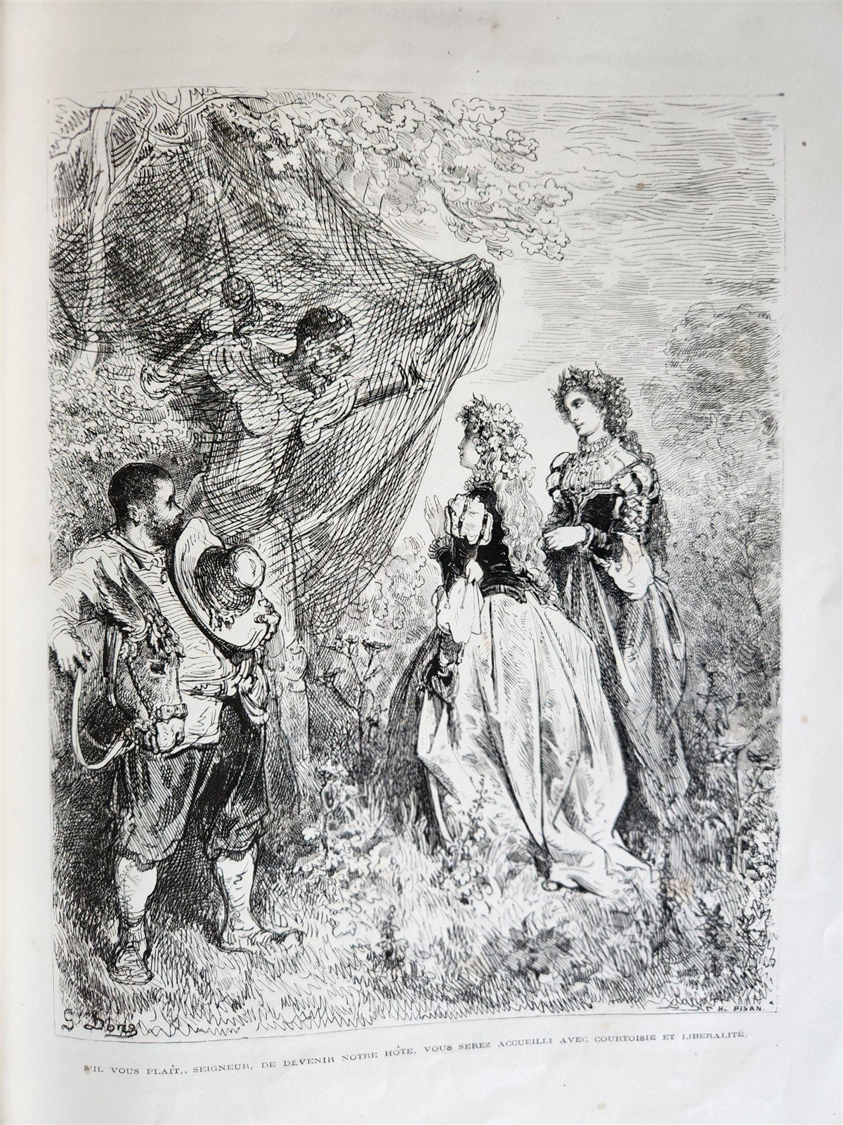 1869 DON QUIXOTE by CERVANTES illustrated by GUSTAVE DORE antique 2 FOLIO VOLS.