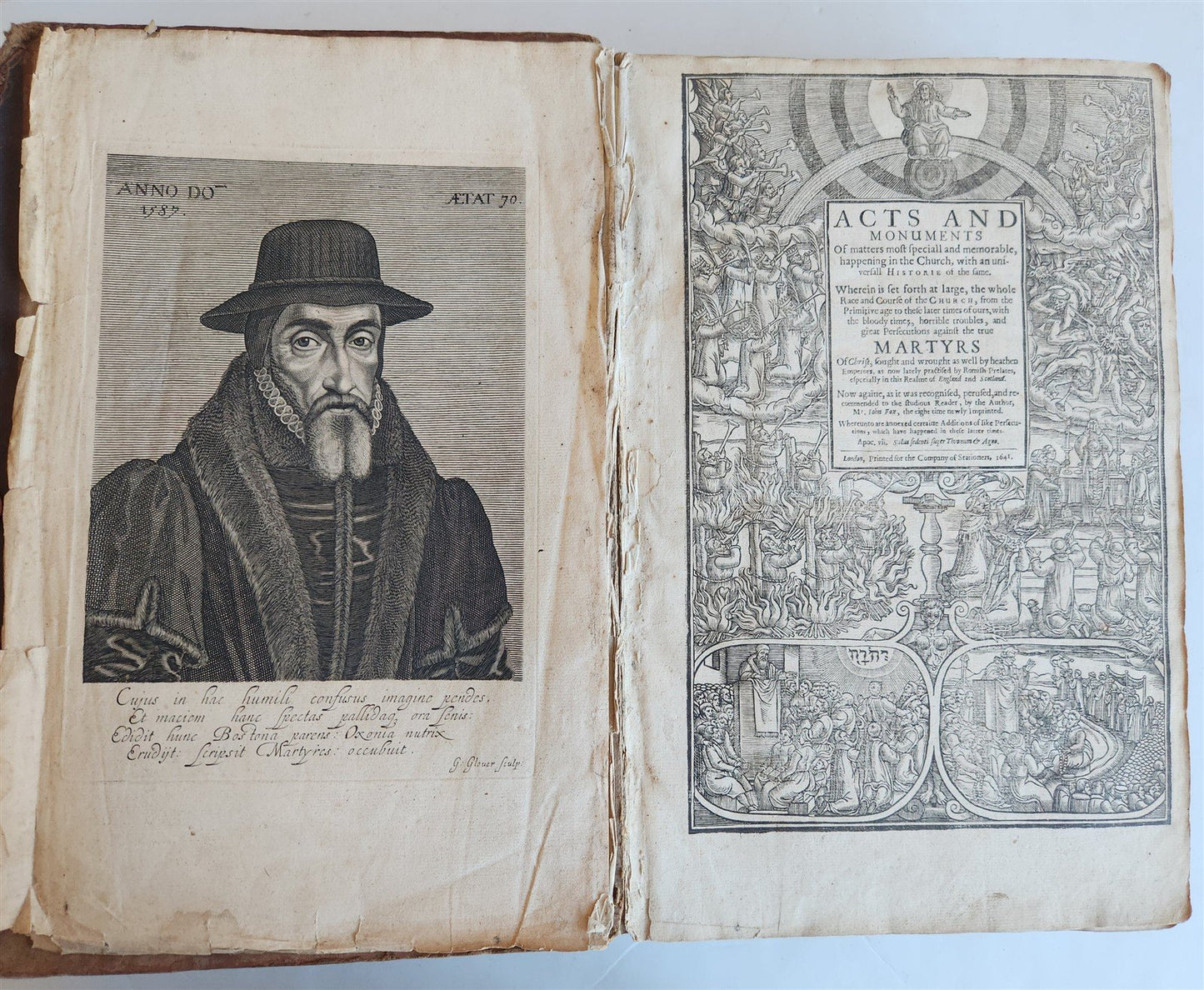 1641 BOOK of MARTYRS by JOHN FOXE antique ILLUSTRATED FOLIO Actes And Monuments