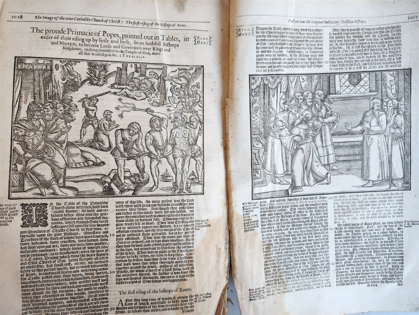 1641 BOOK of MARTYRS by JOHN FOXE antique ILLUSTRATED FOLIO Actes And Monuments
