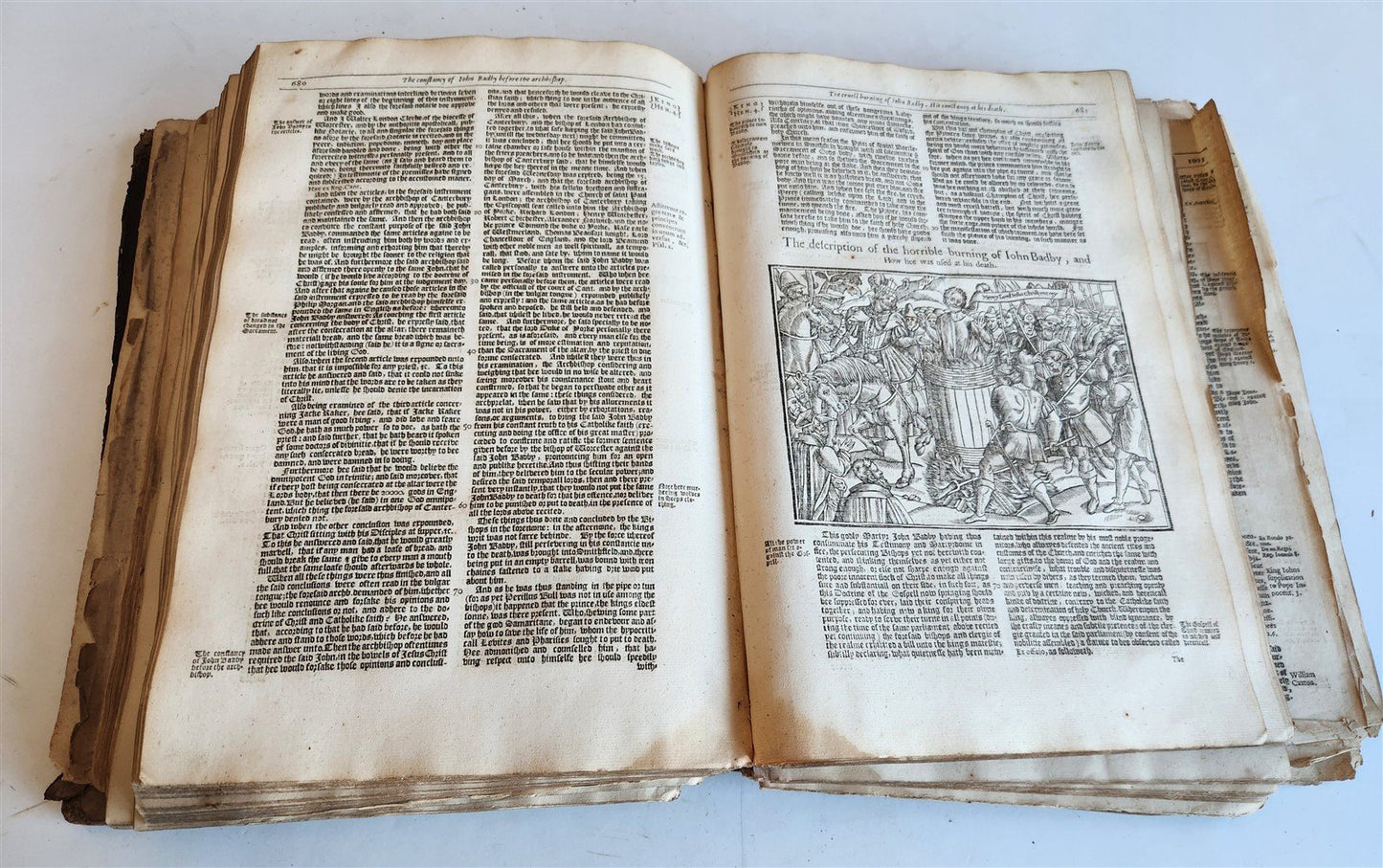 1641 BOOK of MARTYRS by JOHN FOXE antique ILLUSTRATED FOLIO Actes And Monuments