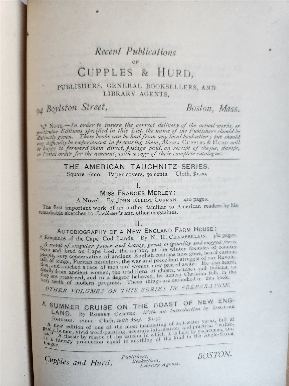 1888 SUMMER CRUISE on COAST OF NEW ENGLAND ILLUSTRATED w/ MAP antique AMERICANA
