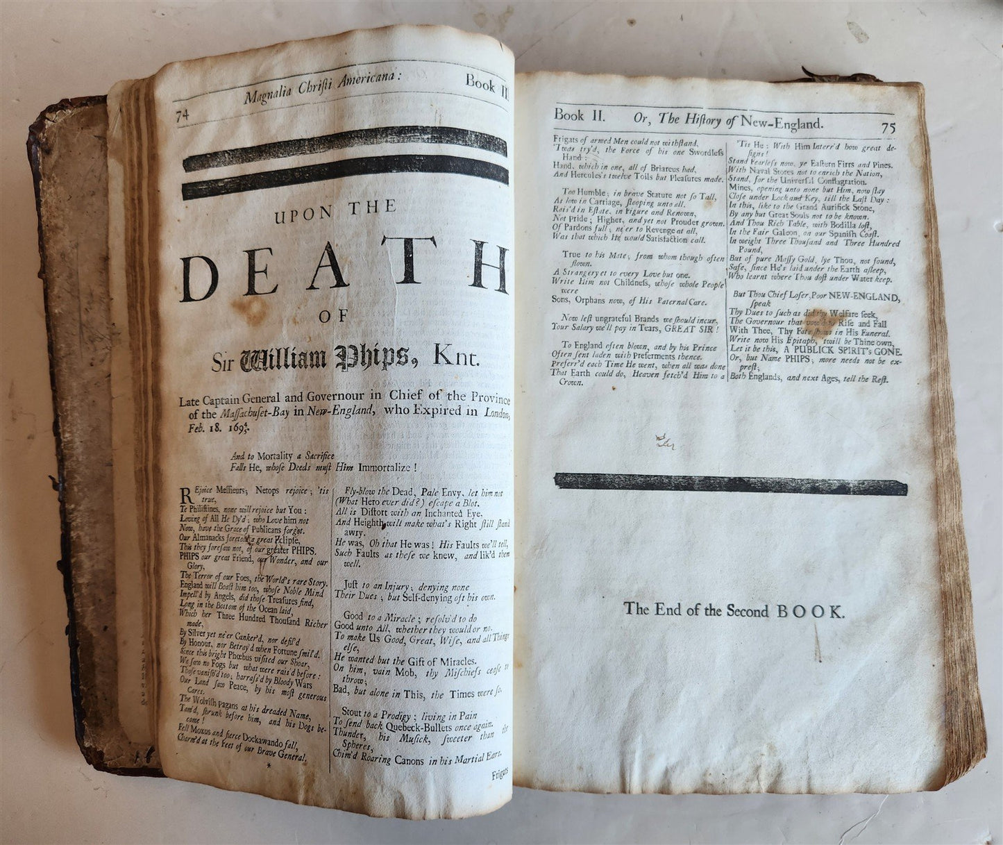 1702 MAGNALIA CHRISTI AMERICANA ECCLESIASTICAL HISTORY of NEW ENGLAND antique