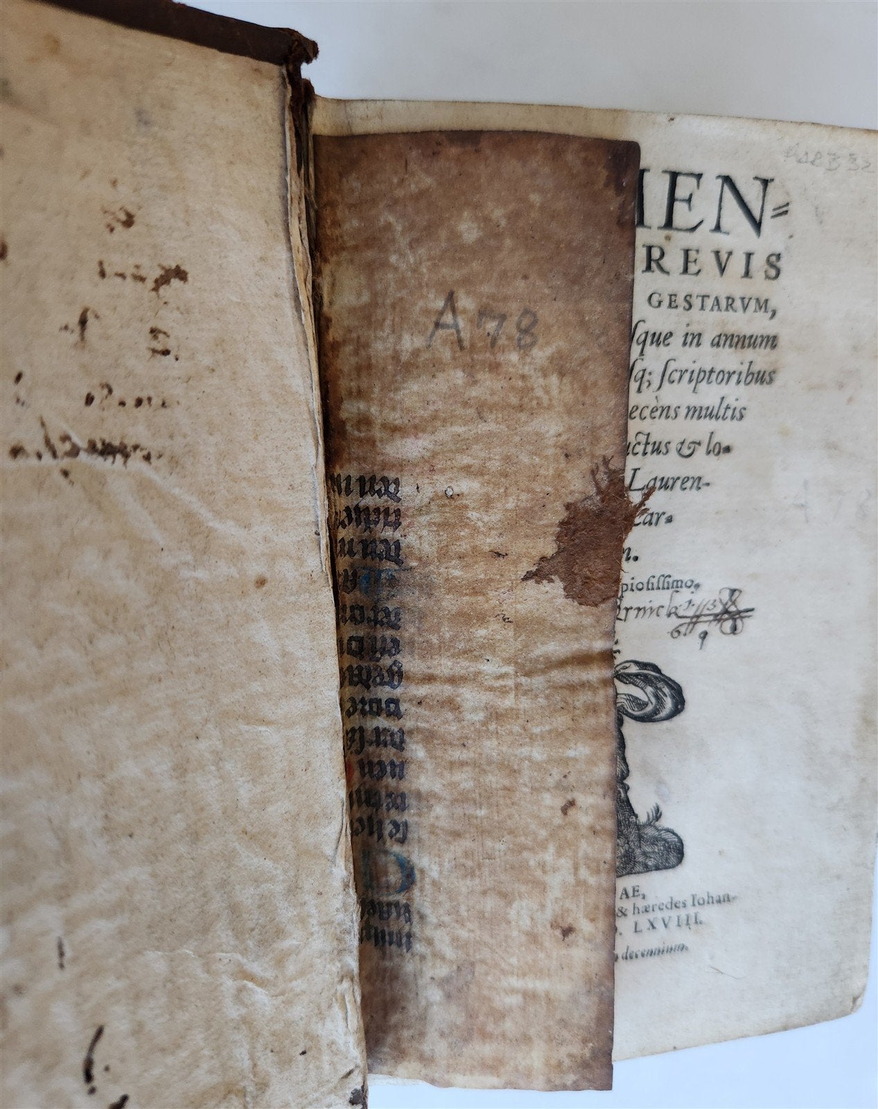 1568 HISTORY of the WORLD Commentarius Brevis Rerum in Orbe Gestarum ANTIQUE