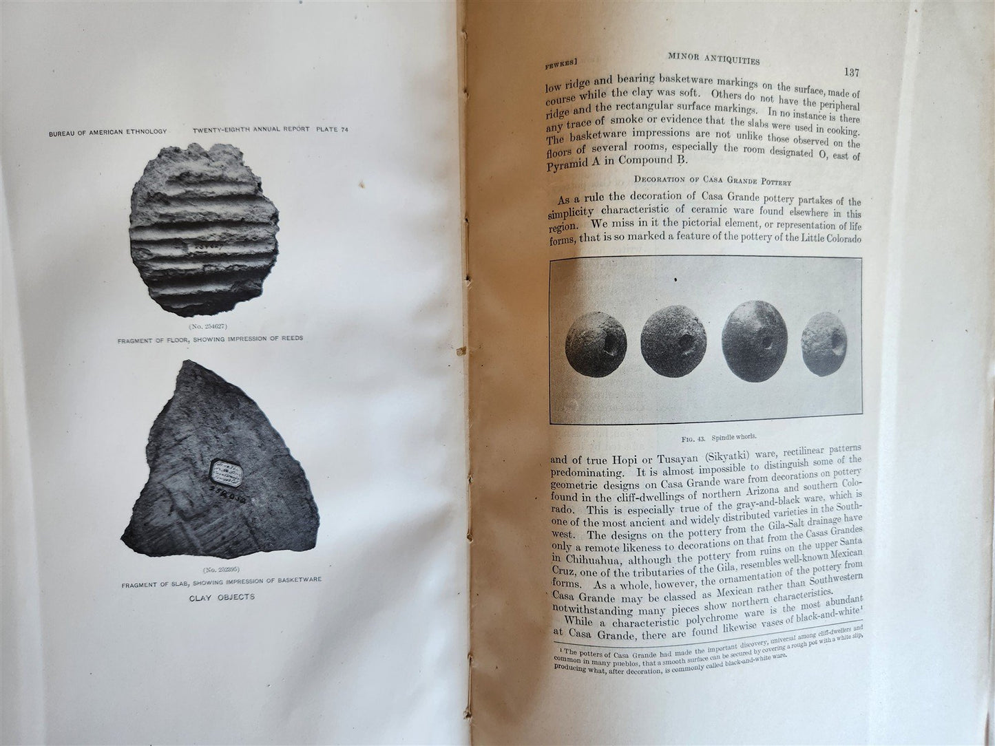1906-1907 REPORT of the BUREAU of AMERICAN ETHNOLOGY antique ILLUSTRATED