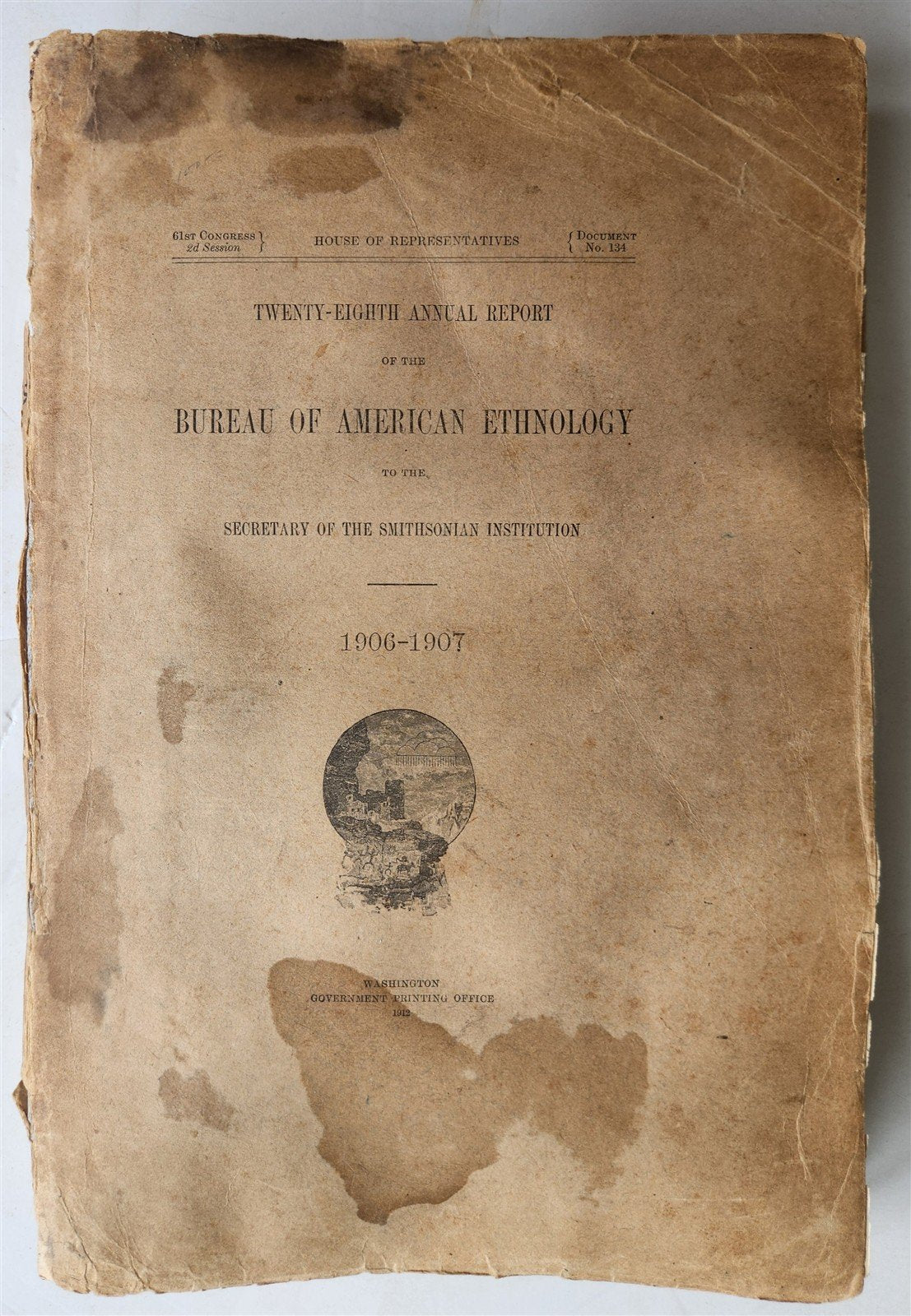 1906-1907 REPORT of the BUREAU of AMERICAN ETHNOLOGY antique ILLUSTRATED