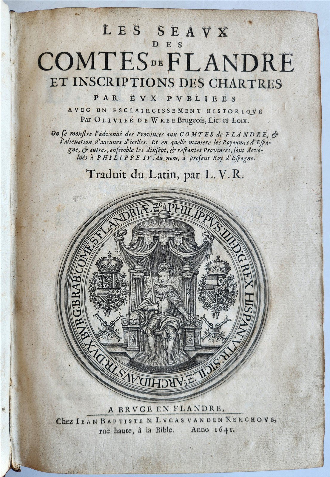 1641 COUNTS of FLANDERS ILLUSTRATED in French ANTIQUE