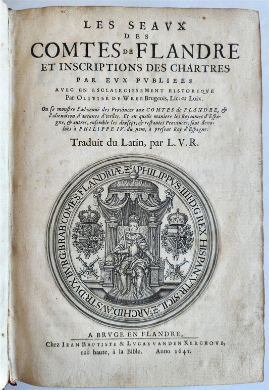 1641 COUNTS of FLANDERS ILLUSTRATED in French ANTIQUE