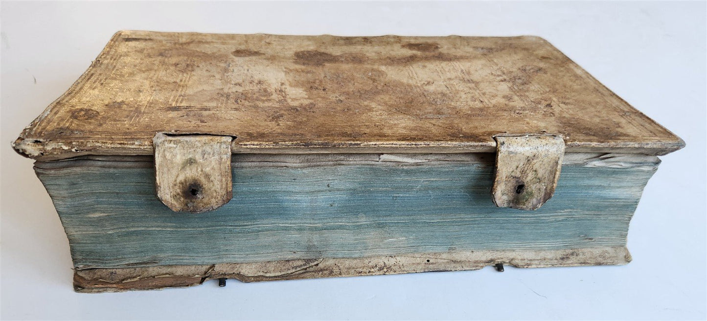 1749 CANON LAW antique PIGSKIN BOUND FOLIO