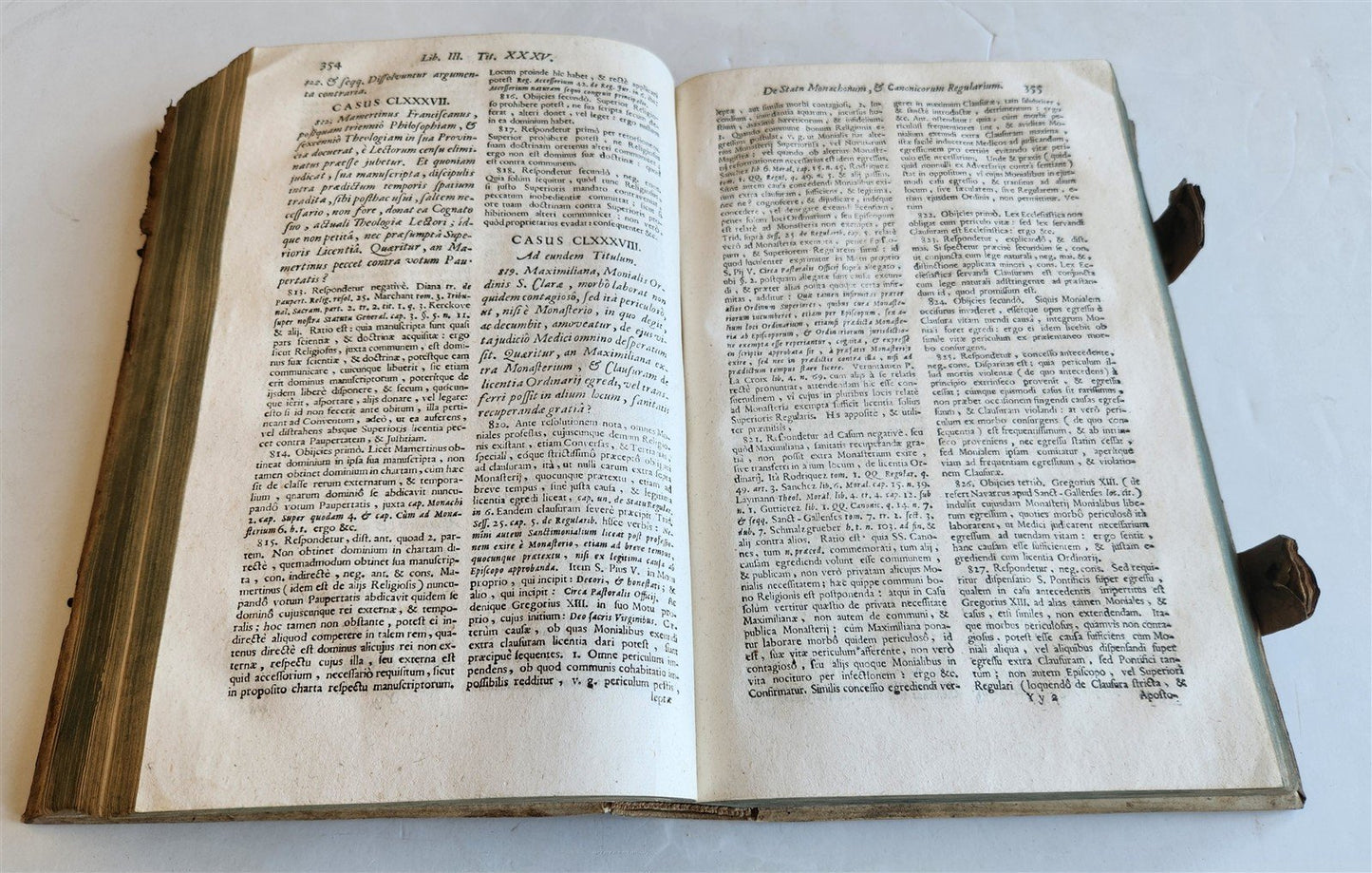 1749 CANON LAW antique PIGSKIN BOUND FOLIO