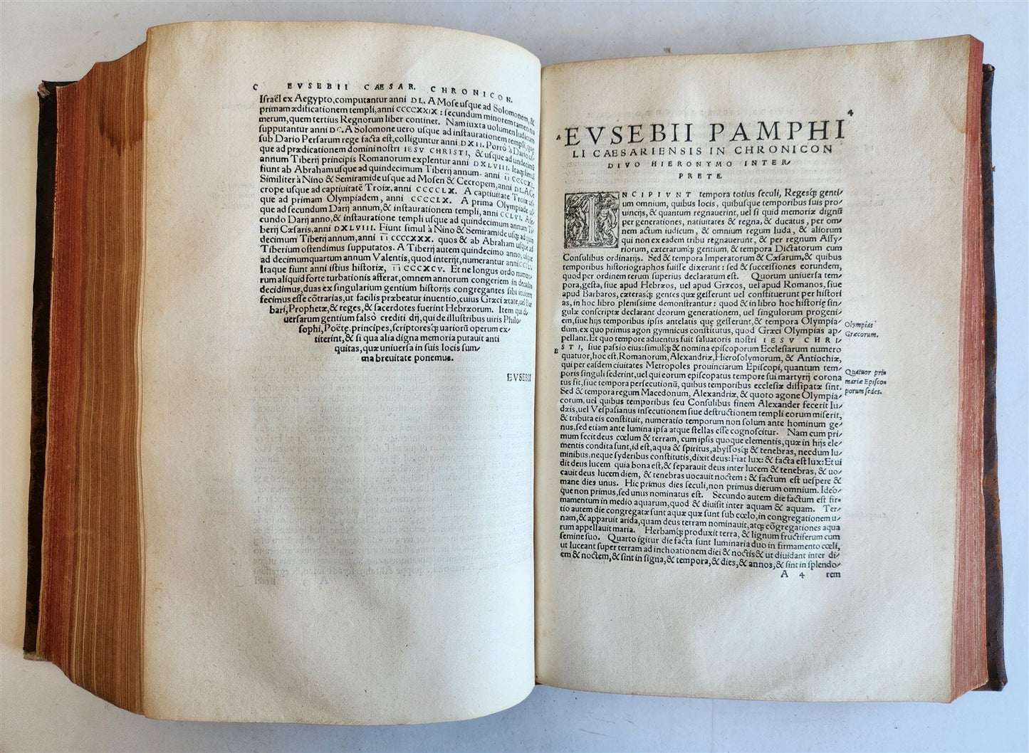 1549 EUSIBIUS HISTORY & PHILOSOPHY antique 16th century FOLIO