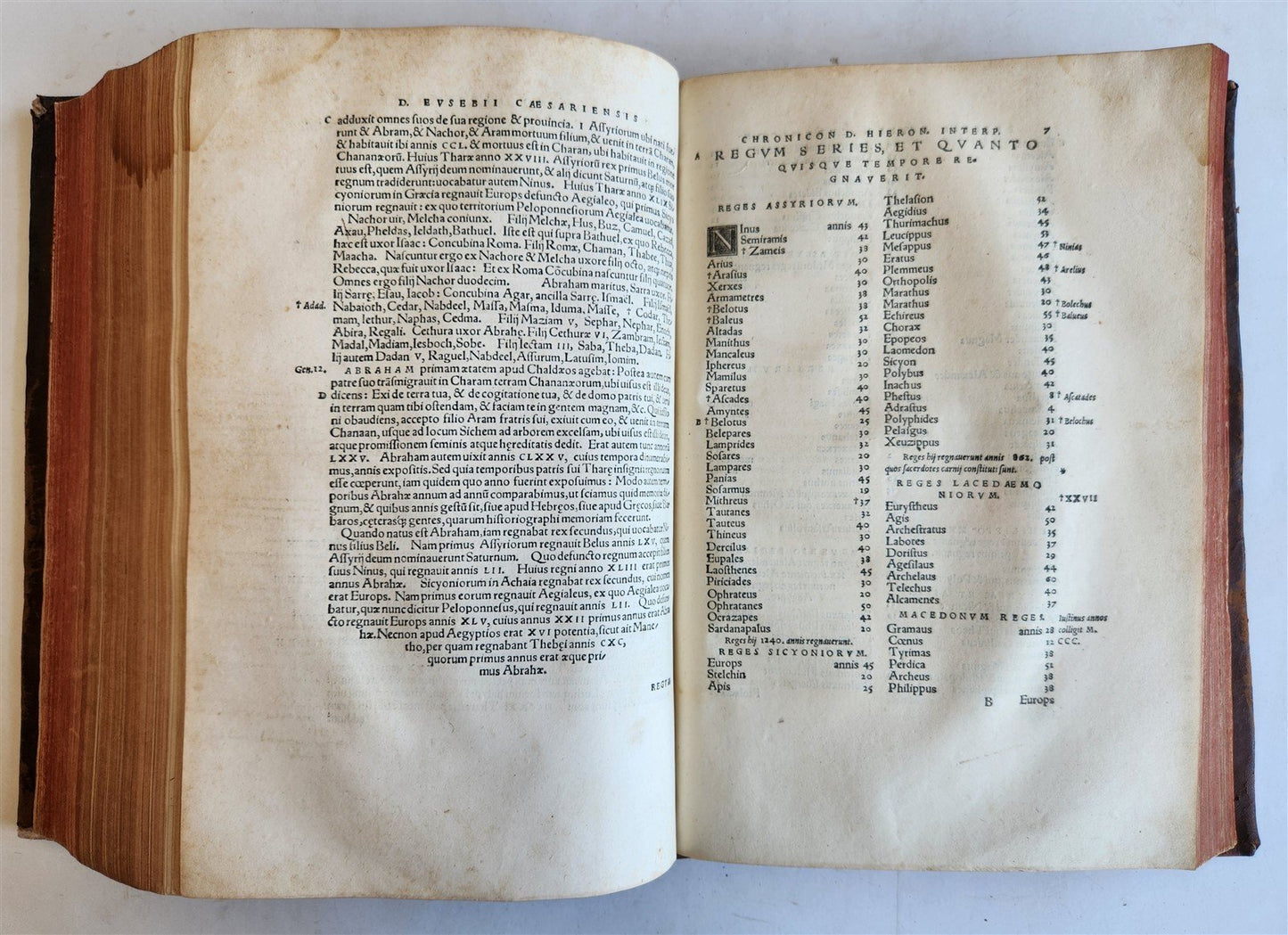 1549 EUSIBIUS HISTORY & PHILOSOPHY antique 16th century FOLIO