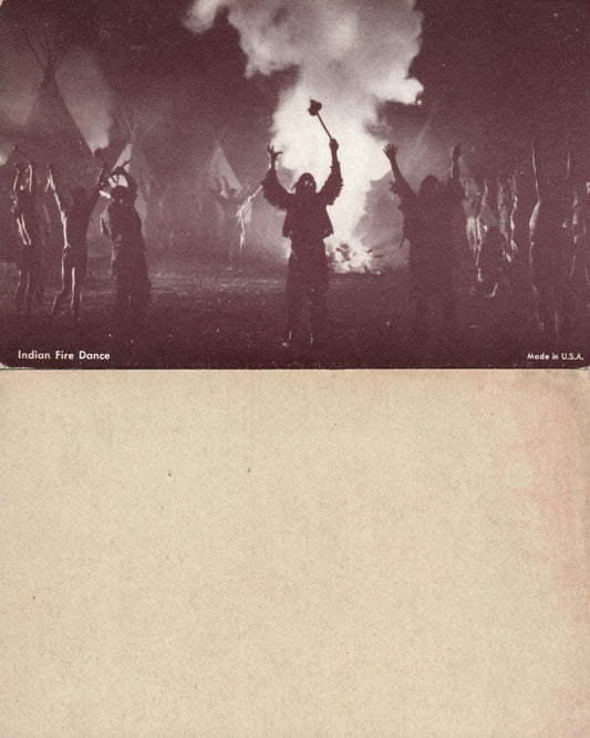 INDIAN FIRE DANCE ANTIQUE PENNY CARD