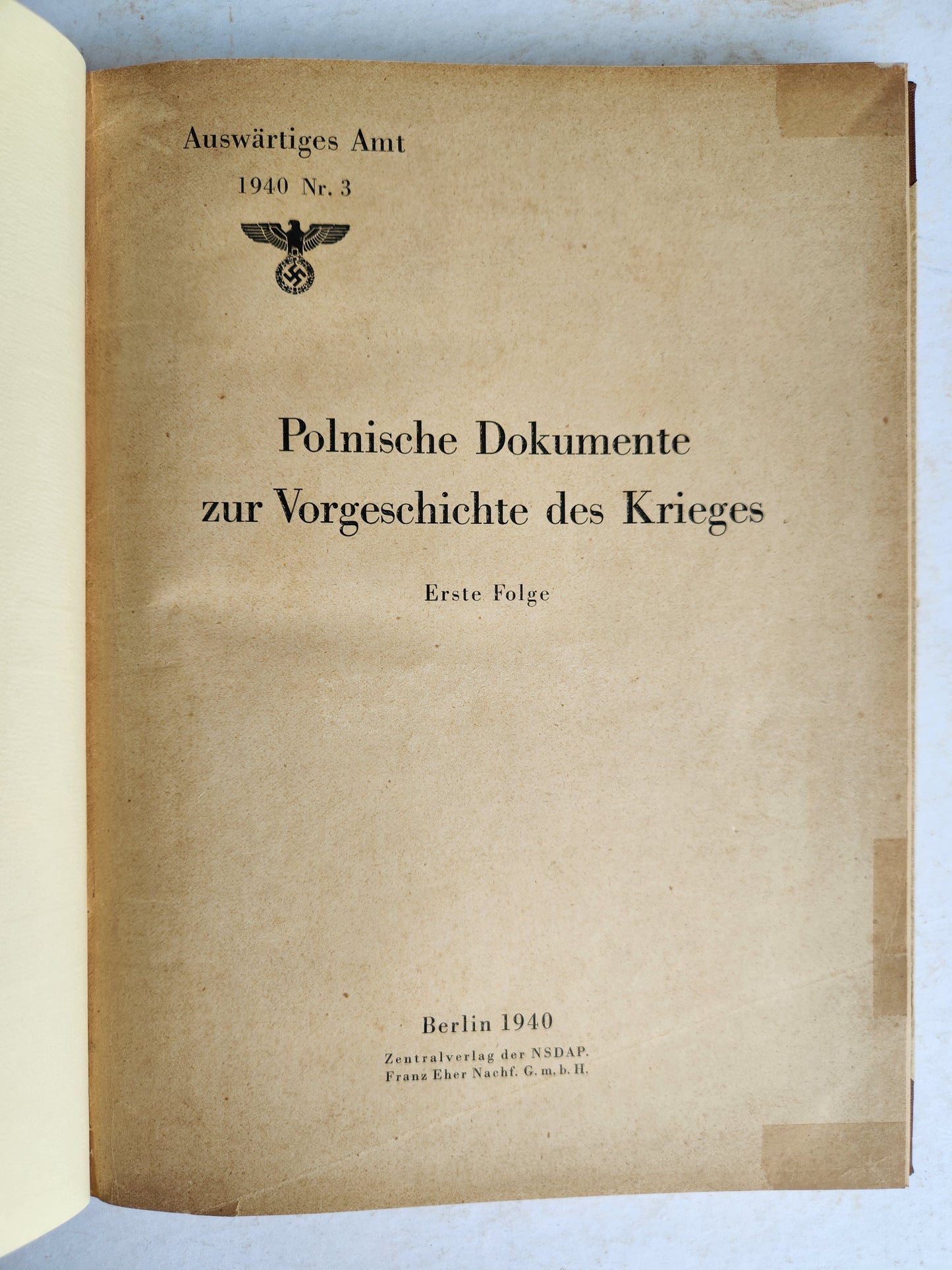 1939-1940 LOT of GERMAN POLITICAL & MILITARY DOCUMENT PUBLICATIONS