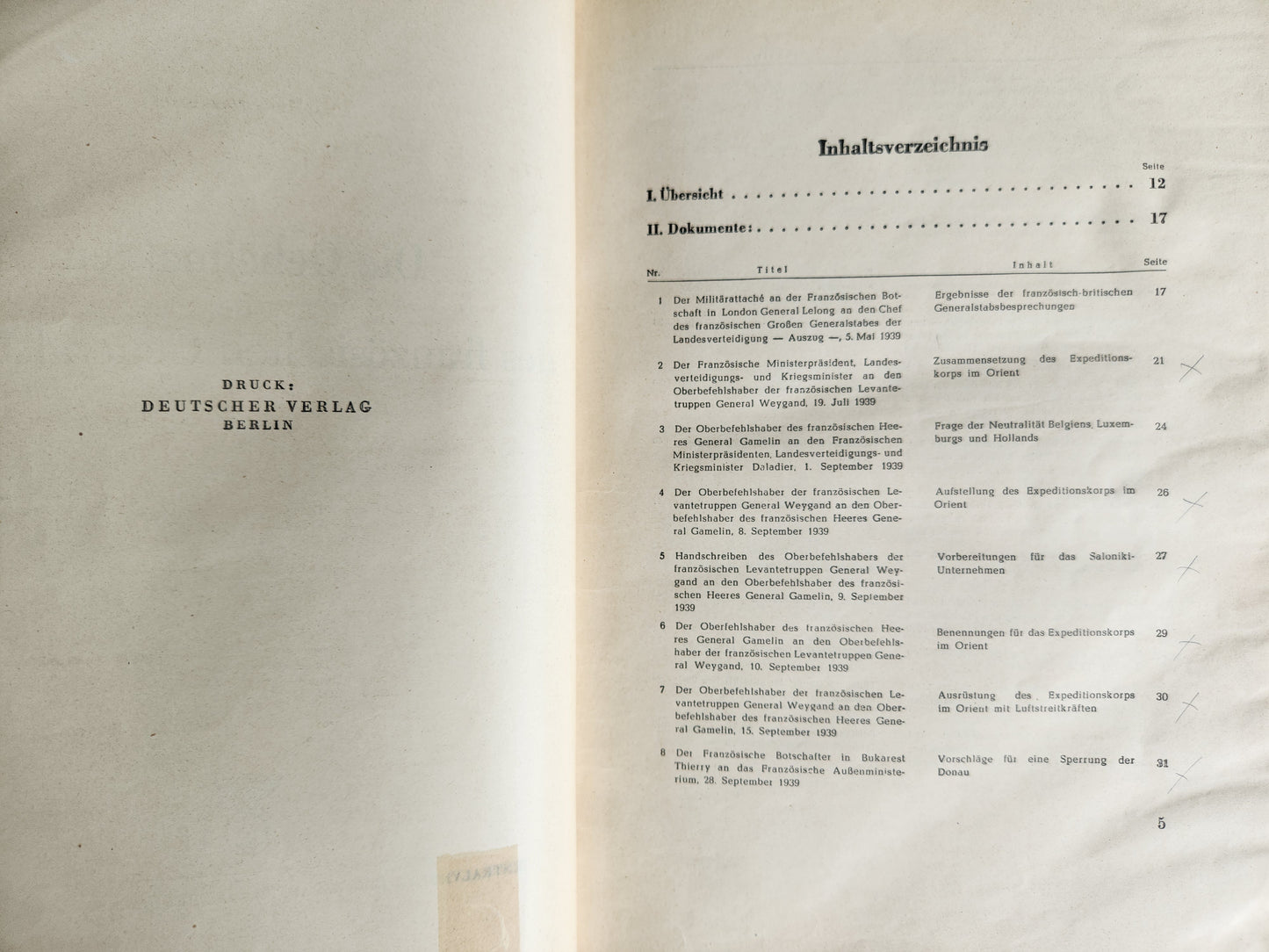 1939-1940 LOT of GERMAN POLITICAL & MILITARY DOCUMENT PUBLICATIONS
