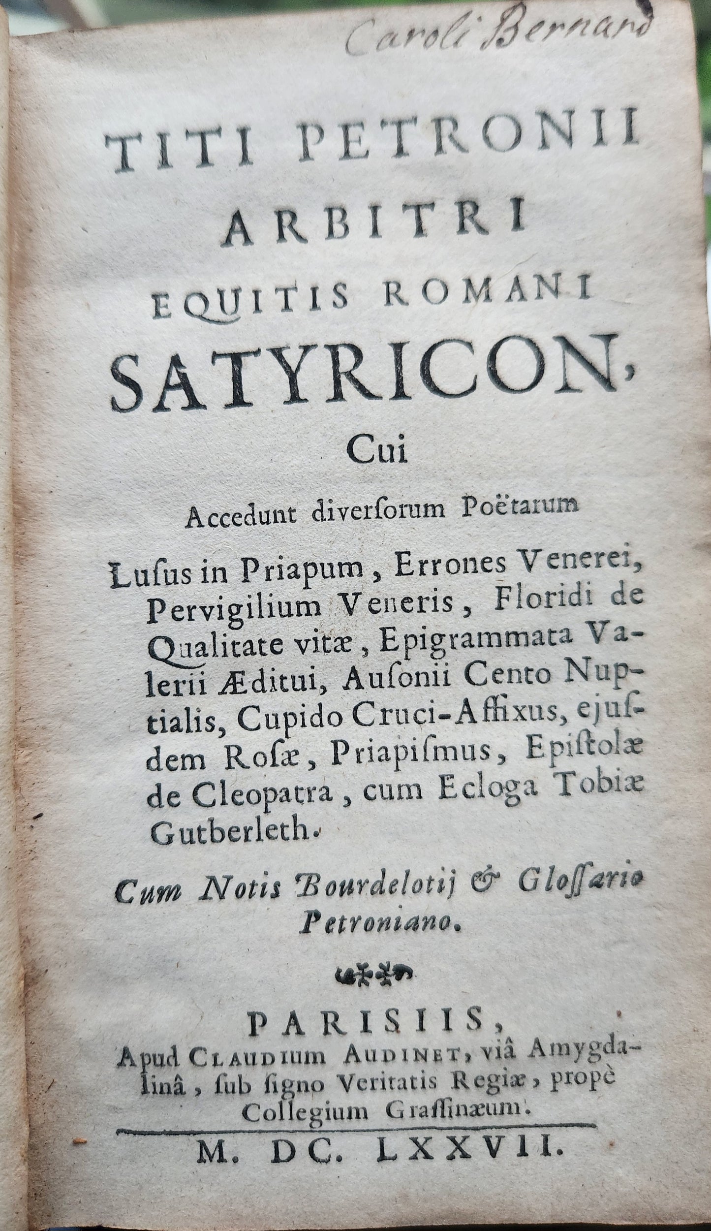 1677 SATYRICON by PETRONIUS ARBITER antique 17th CENTURY