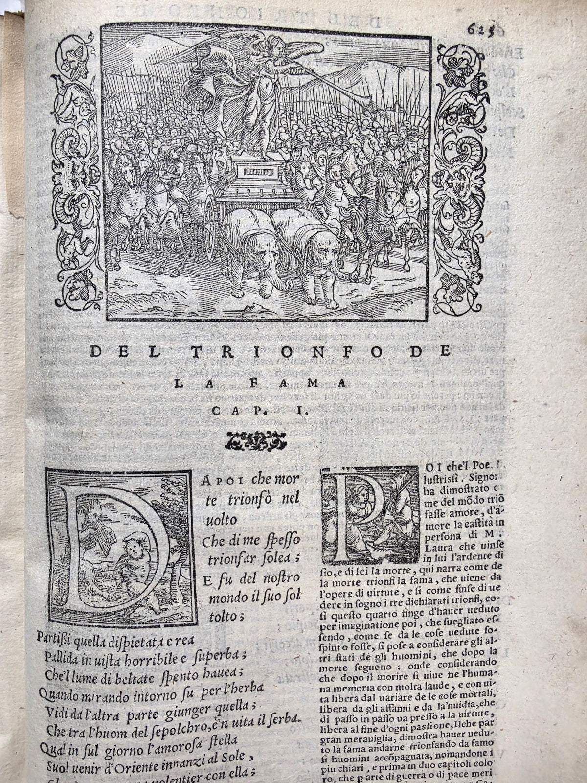 1553 PETRARCH VELLUM BINDING antique Con l'espositione di M. Giovanni Gesualdo