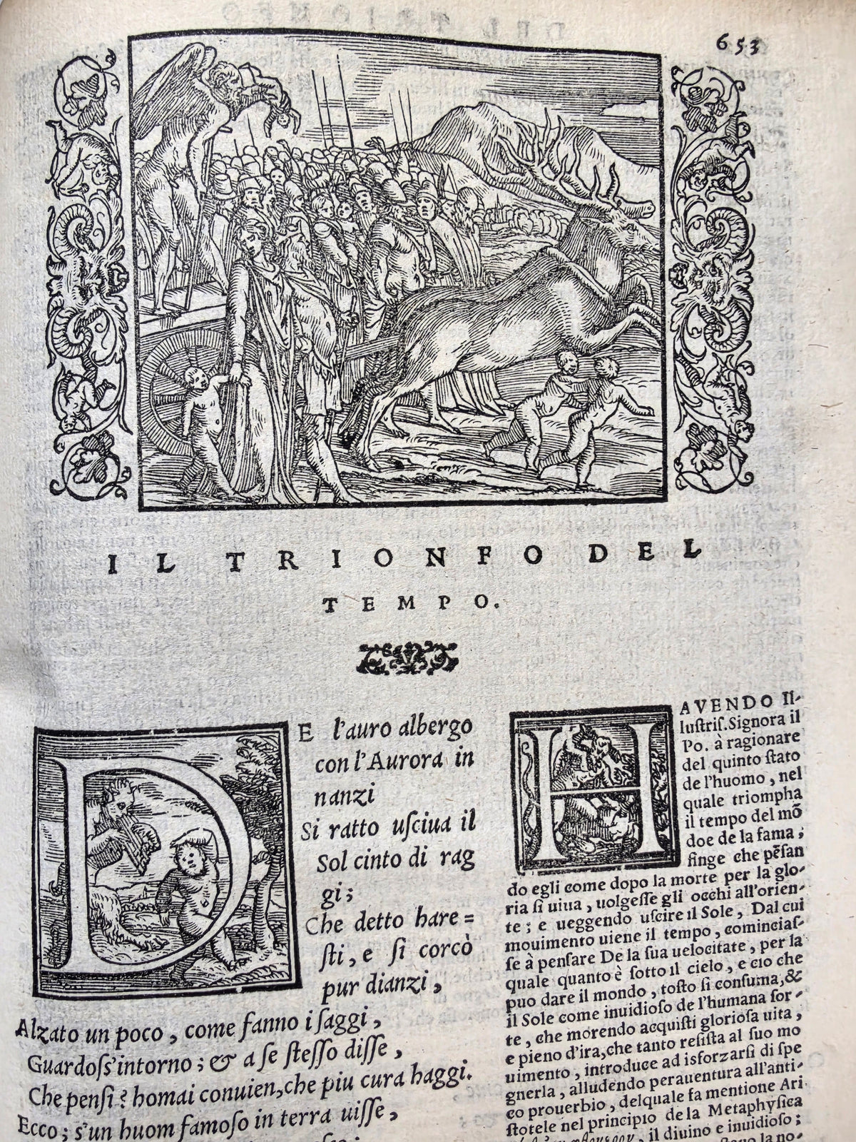 1553 PETRARCH VELLUM BINDING antique Con l'espositione di M. Giovanni Gesualdo