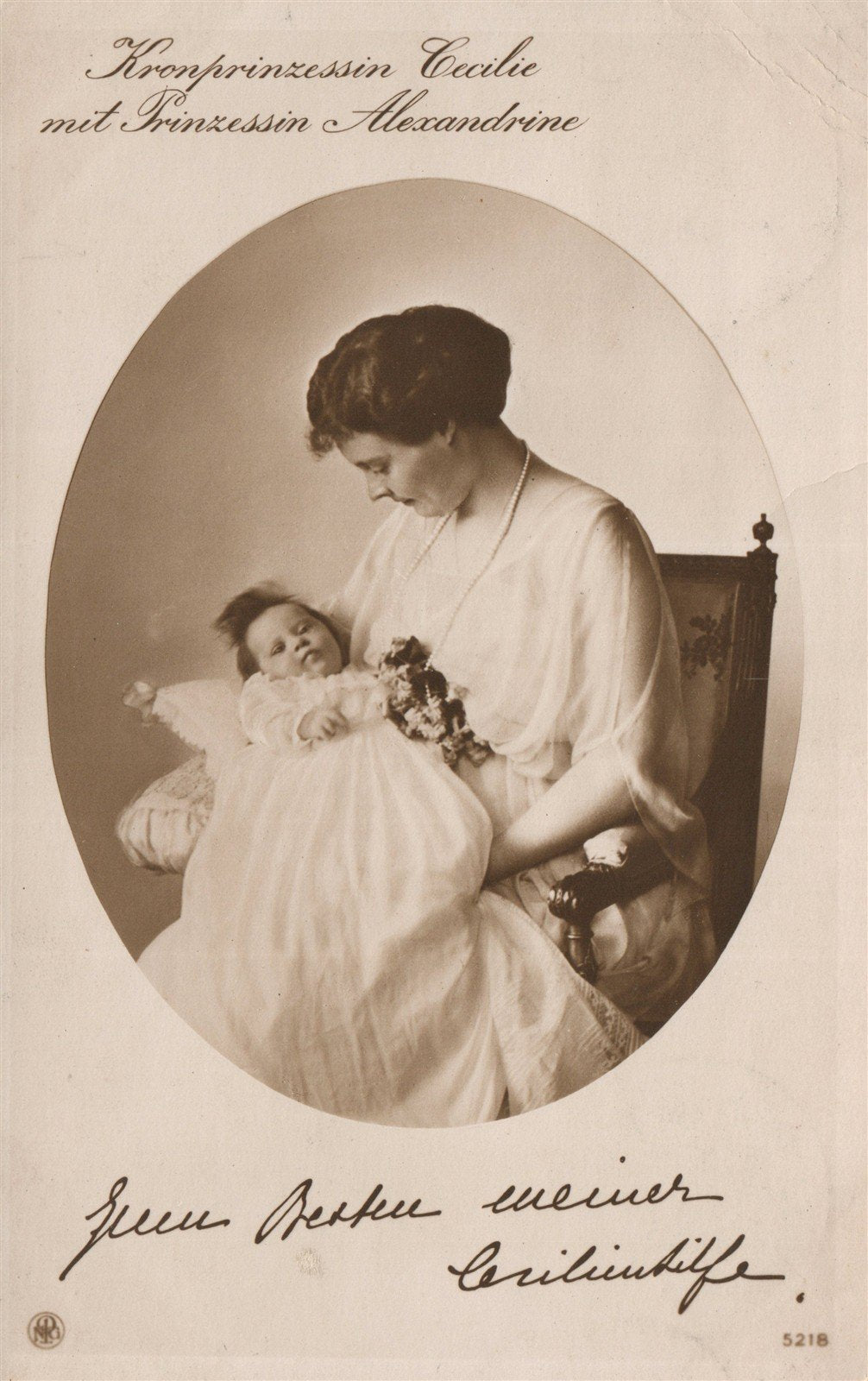 GERMAN ROYALTY PRINCESS CECILIE & ALEXANDRA ANTIQUE REAL PHOTO POSTCARD RPPC
