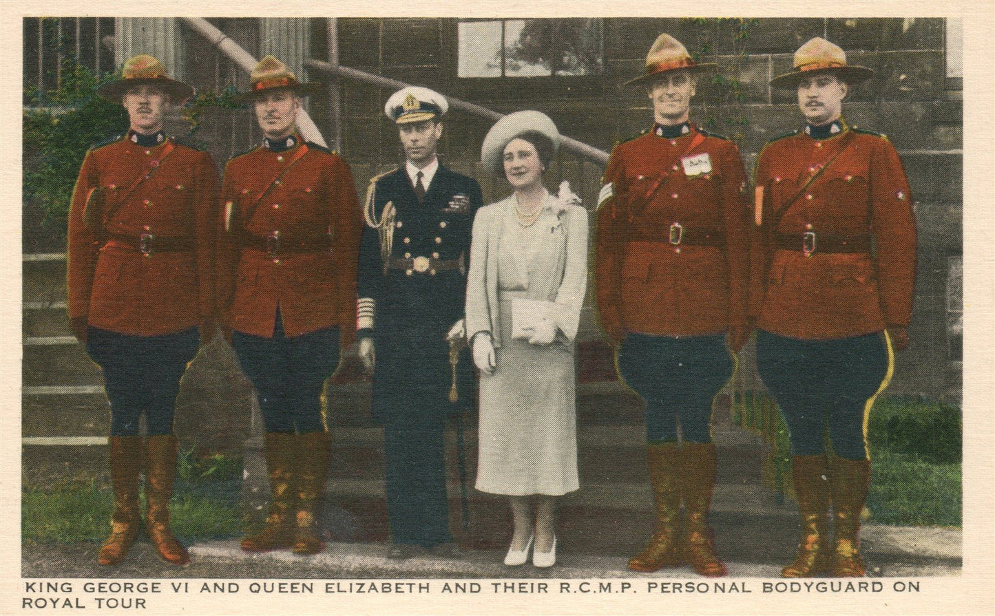 BRITISH ROYALTY KING GEORGE VI & QUEEN ELIZABETH ANTIQUE POSTCARD