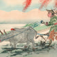 CHINESE STAMPS ART COLLAGE HAND DRAWN CHRISTMAS ANTIQUE POSTCARD