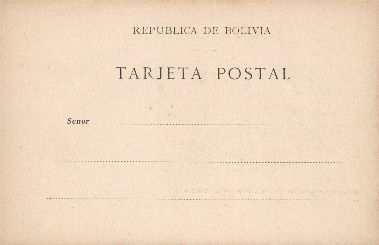 BOLIVIA EXPORTACION GOMA ANTIQUE POSTCARD
