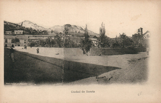 BOLIVIA CIUDAD DE SORATA ANTIQUE POSTCARD