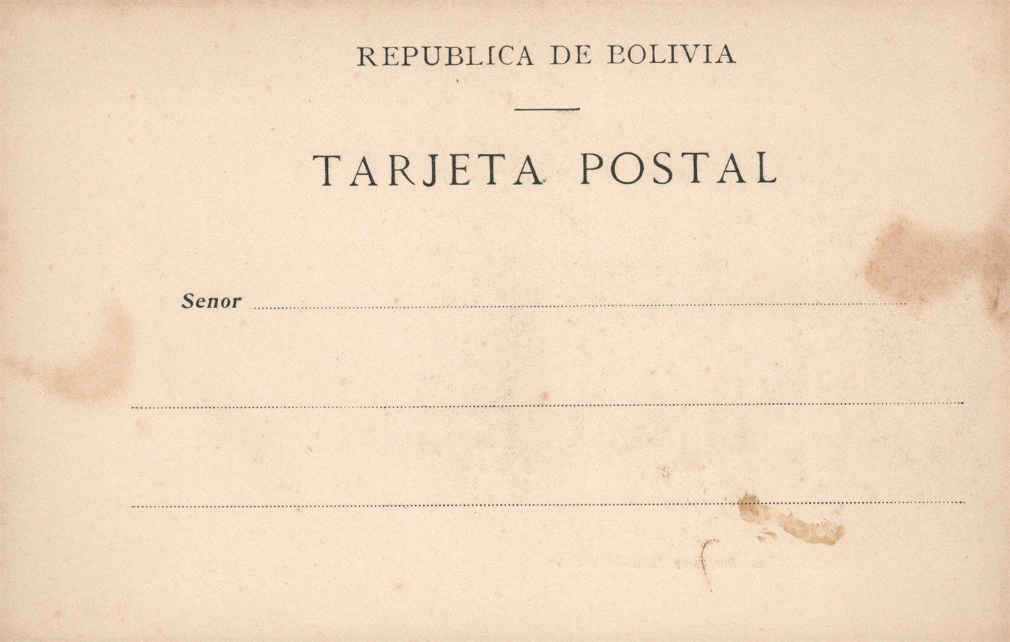 BOLIVIA RIO BENI BARRACA SAN ANTONIO ANTIQUE POSTCARD