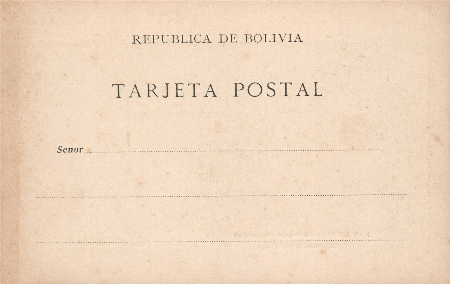 BOLIVIA RIO BENI ANTIQUE POSTCARD
