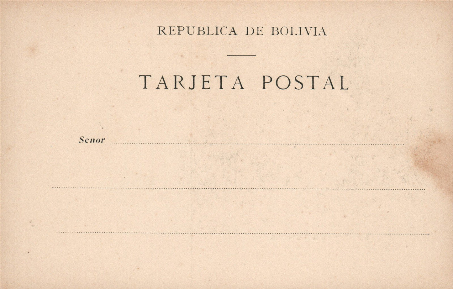 BOLIVIA DE LA PAZ A YUNGAS ANTIQUE POSTCARD