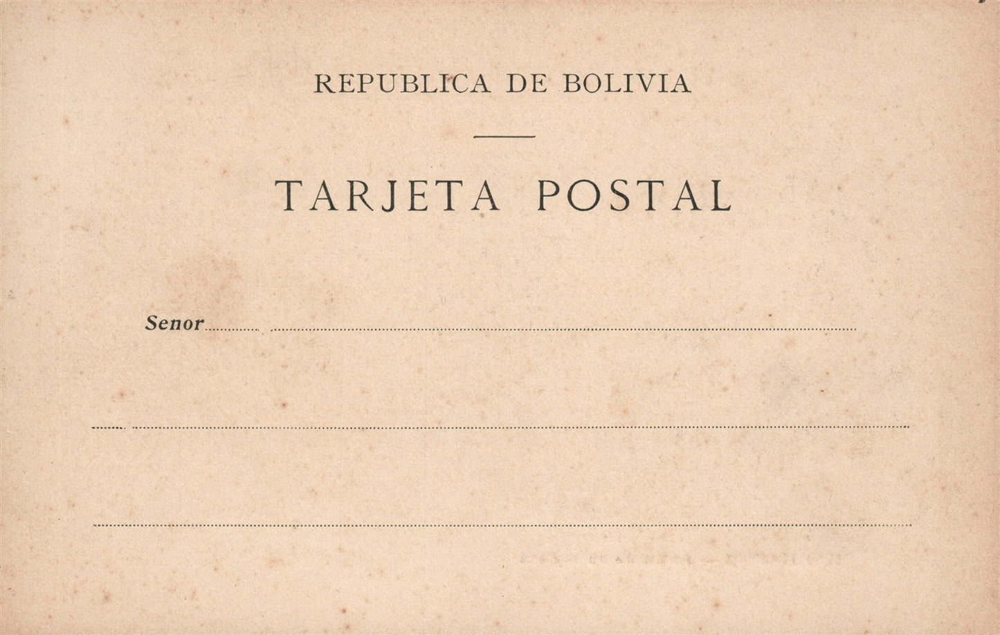 BOLIVIA RIO MAPIRI ANTIQUE POSTCARD