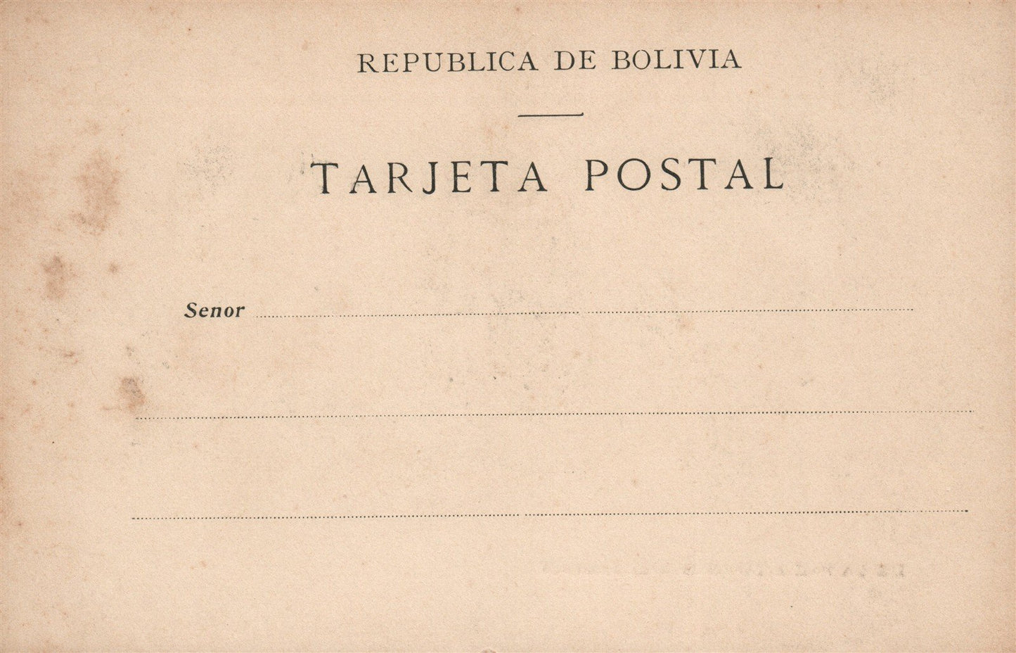BOLIVIA DE LA PAZ A YUNGAS EL DESCANSO ANTIQUE POSTCARD