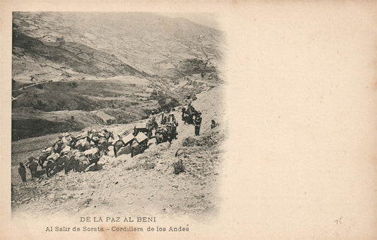 BOLIVIA DE LA PAZ AL BENI AL SALIR DE SORATA ANTIQUE POSTCARD