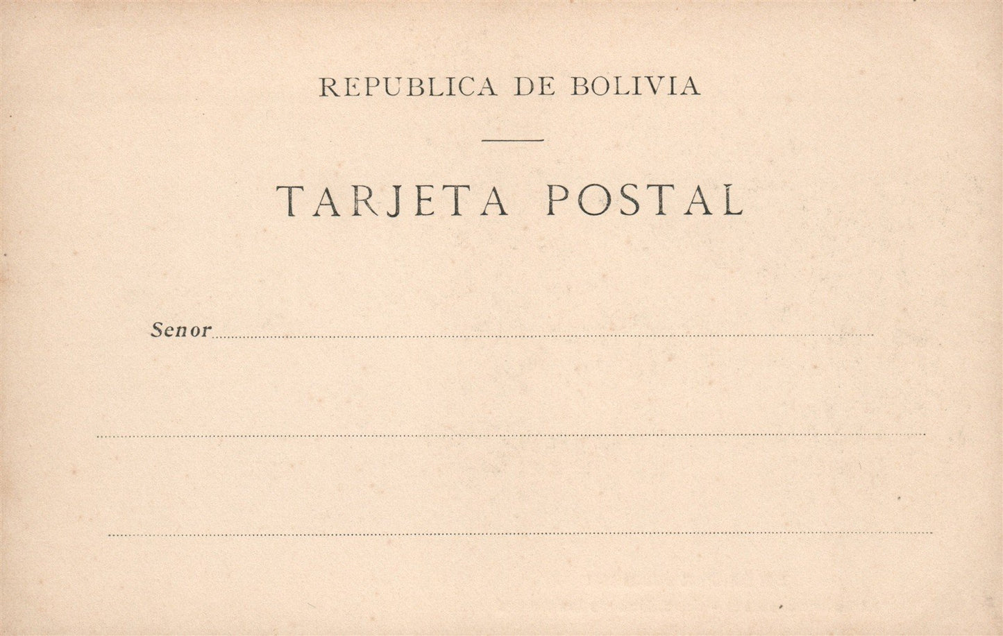 BOLIVIA DE LA PAZ AL BENI AL SALIR DE SORATA ANTIQUE POSTCARD