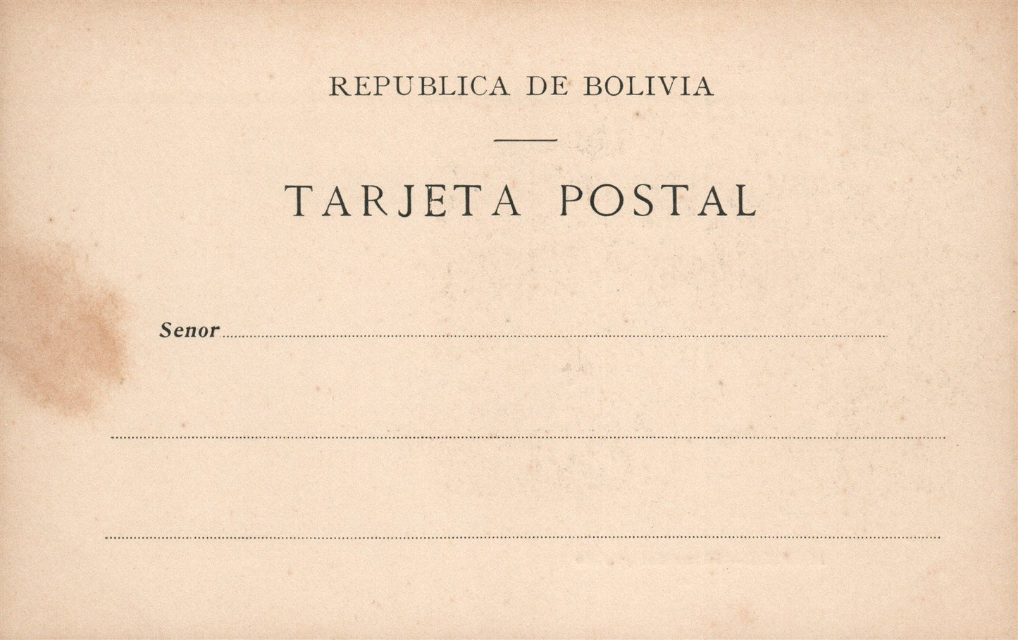 BOLIVIA MAPIRI PLACA DEL PUEBLE ANTIQUE POSTCARD