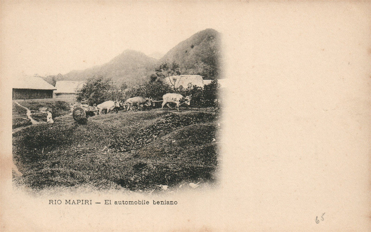 BOLIVIA RIO MAPIRI EL AUTOMOBILE BENIANO ANTIQUE POSTCARD